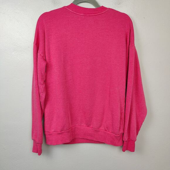 SPRWMN Sweatshirt Womens Small Pink Fleece White Logo‎ Pullover Cozy Lounge - Picture 7 of 8